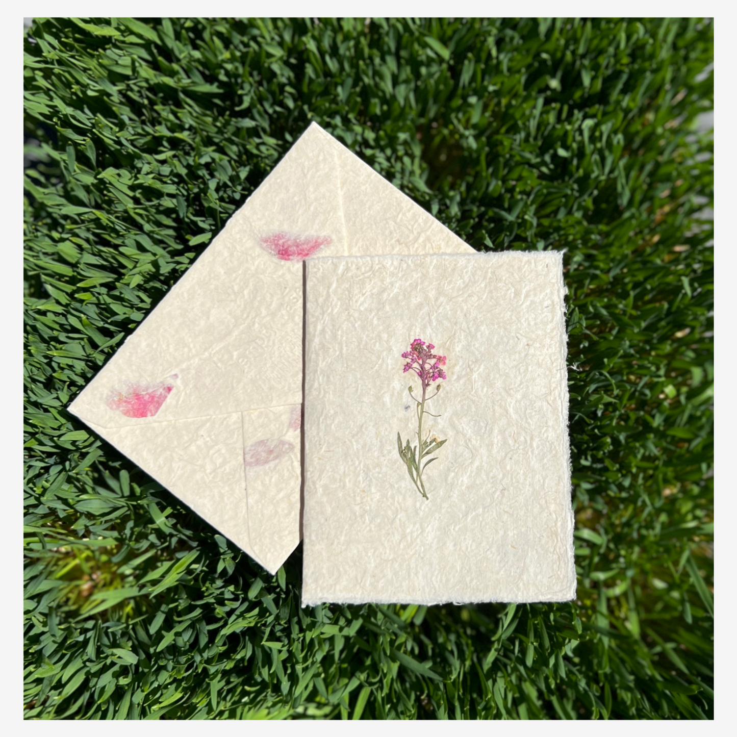 Empty Vase - Hand-made Pressed Flower Greeting Cards