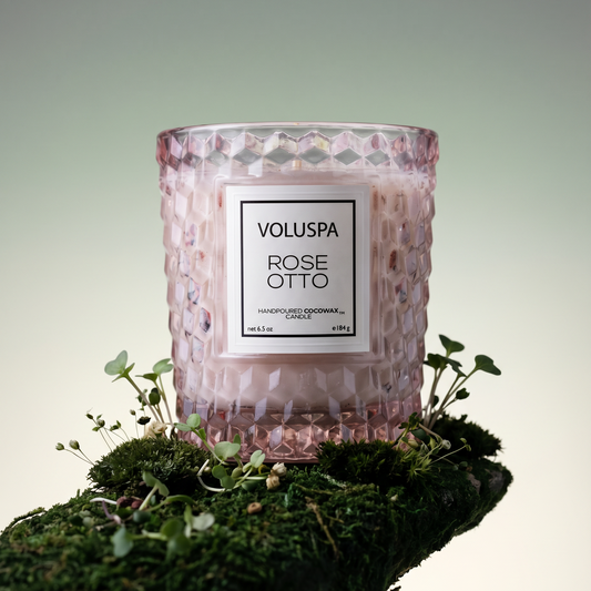 Voluspa - 6.5oz Textured Glass Candle - Rose Otto