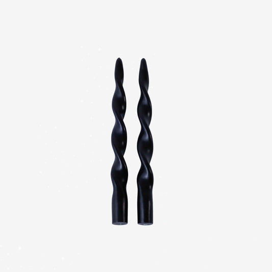 Lumiére-Twist Formal Taper Candles Set of 2