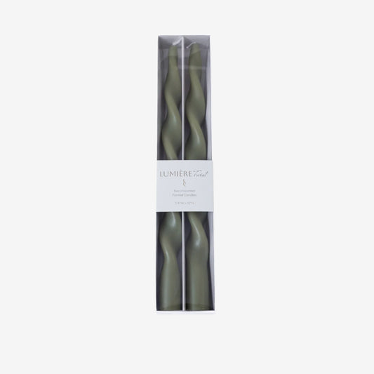 Lumière-Twist Formal Taper Candles Set of 2