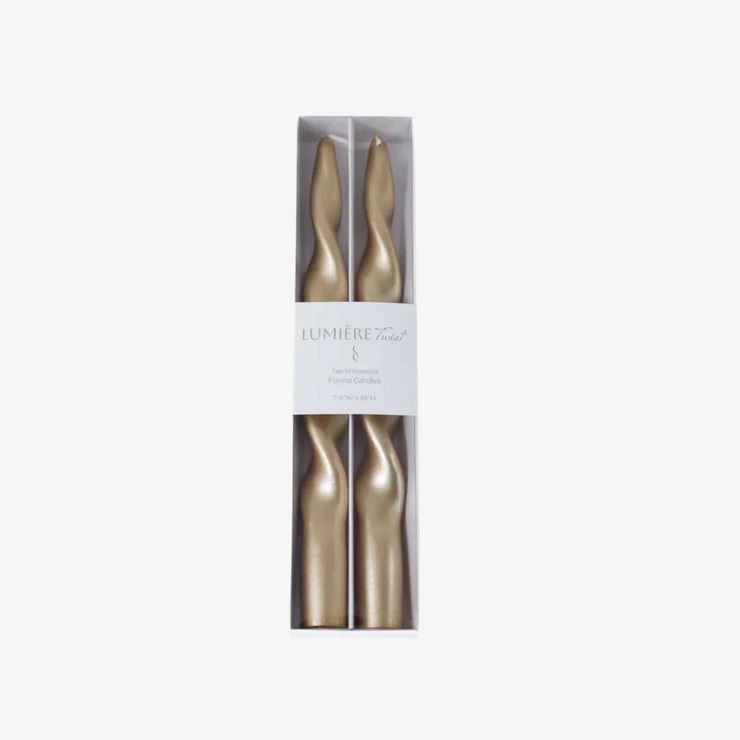 Lumière-Twist Formal Taper Candles Set of 2