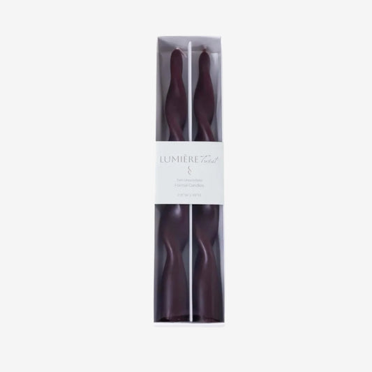 Lumiére-Twist Formal Taper Candles Set of 2