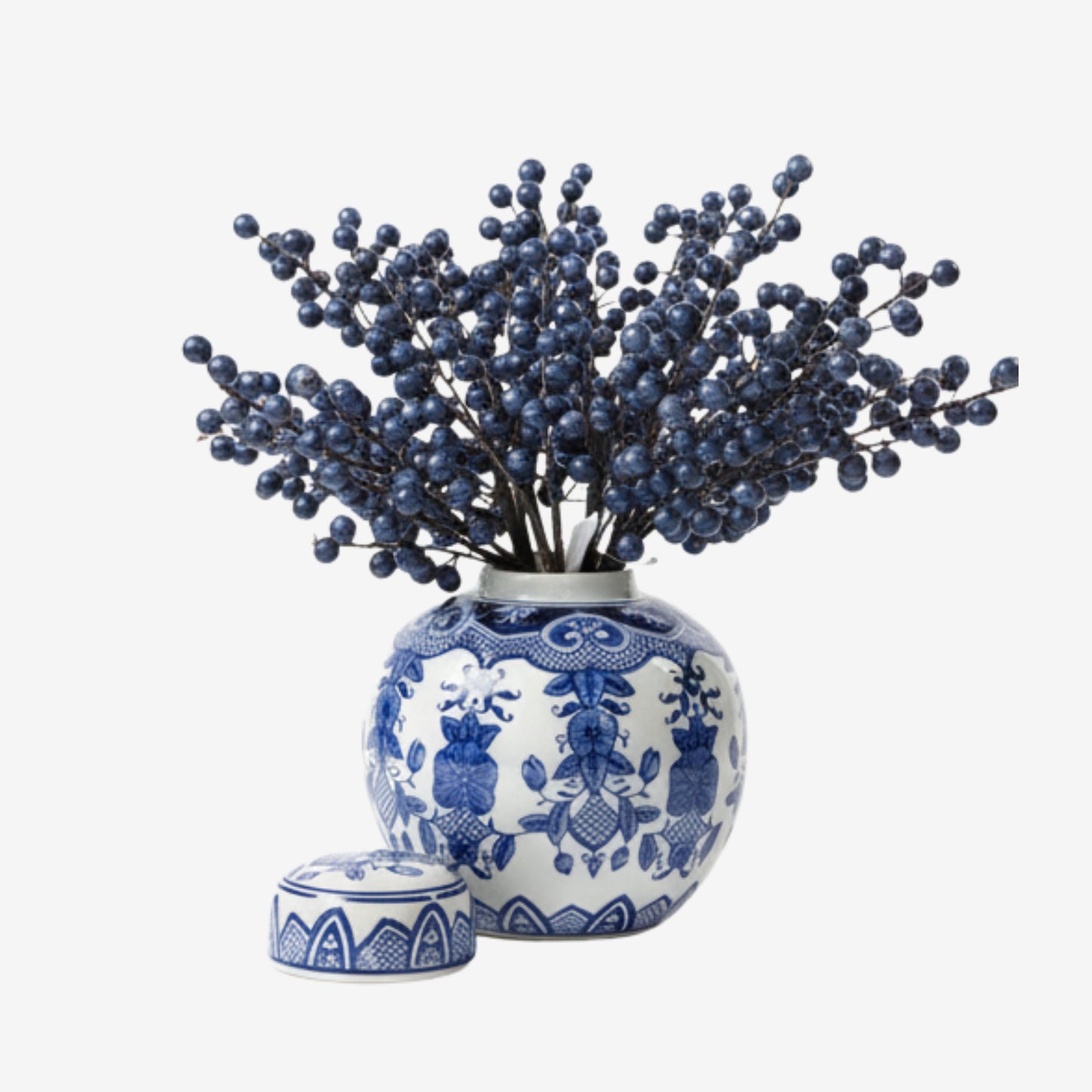 Cobalt Garden Ginger Jar and Vase