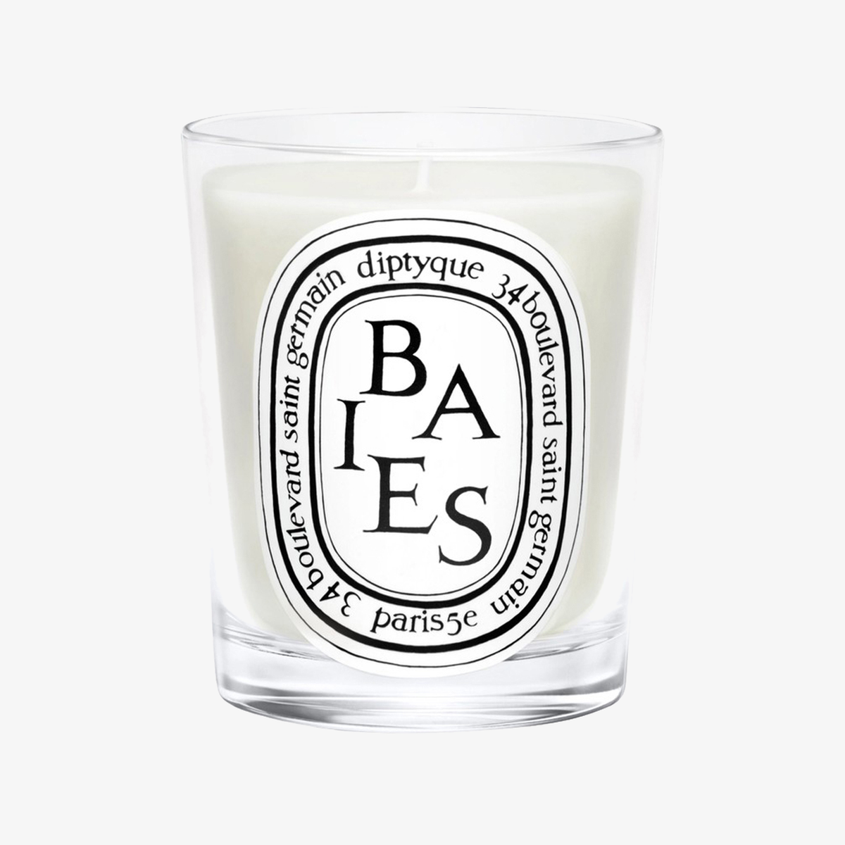 Diptyque Classic Candle 6.5oz Baies - flat sticker glass