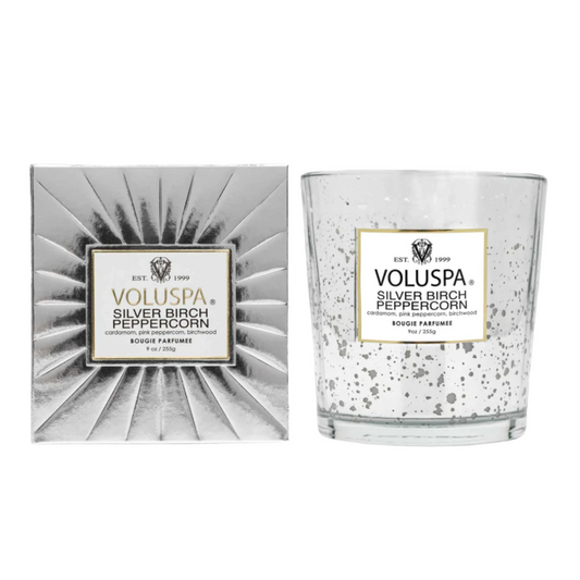 Voluspa - 9 oz Classic Candle - Silver Birch Peppercorn