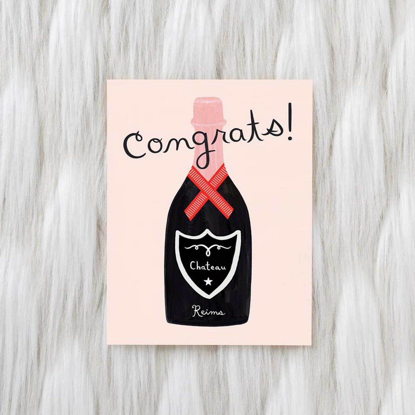 Girl With Knife - Congrats Champagne Greeting Card