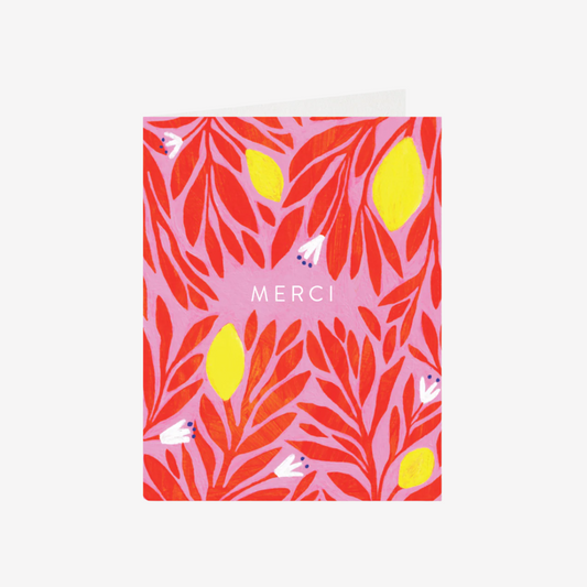 Halfpenny Postage - Merci Floral greeting Card