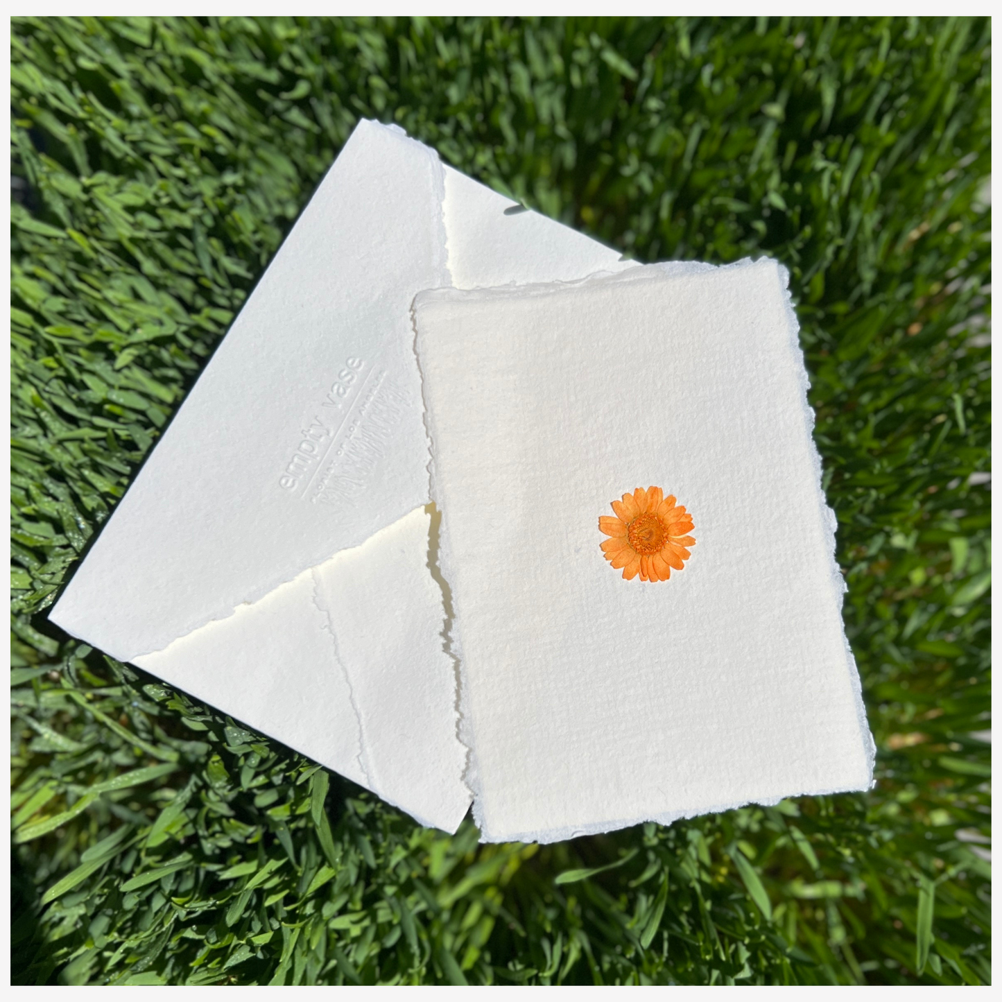 Empty Vase - Handmade Pressed Flower Postcard