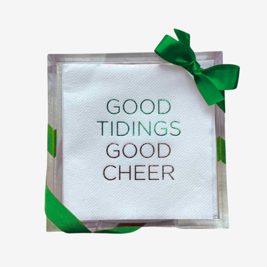 Lined Design- Good Tidings Good Cheer Hostess Set