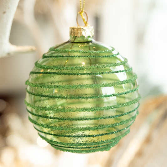 Spiraled Green-Holiday Ornament