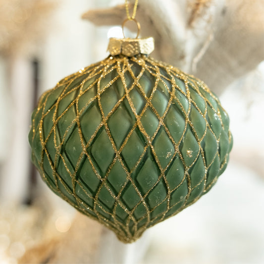 Gilded in Green- Holiday Ornament