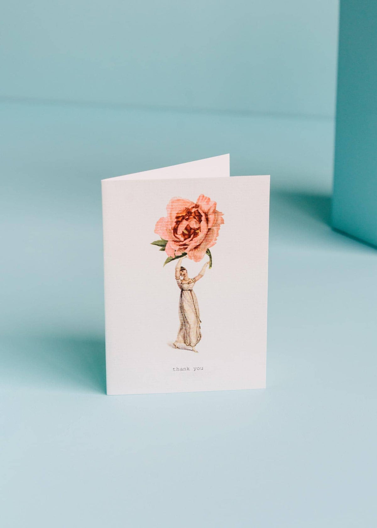 Margot Elena Thank You (Woman and Rose) greeting card