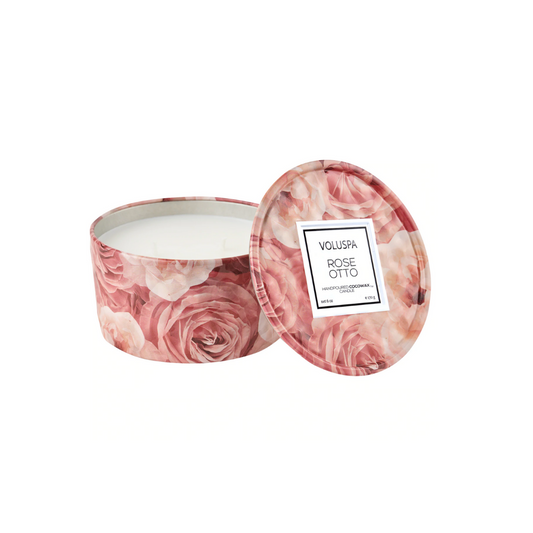 Voluspa - 2 Wick Tin Candle 6oz - Rose Otto