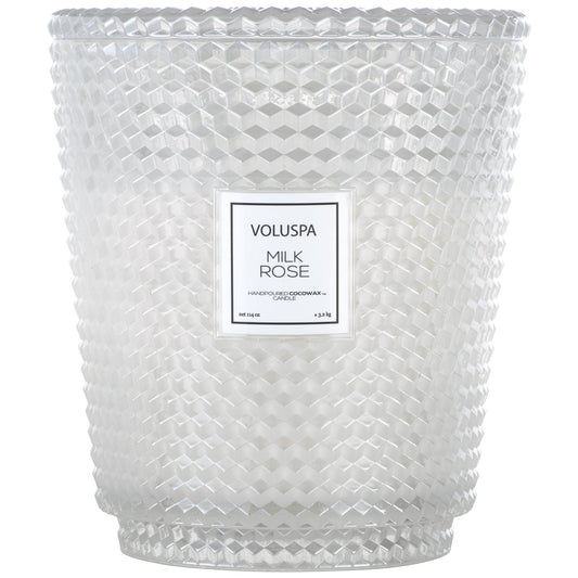 Voluspa -  5 Wick Hearth Candle - Milk Rose